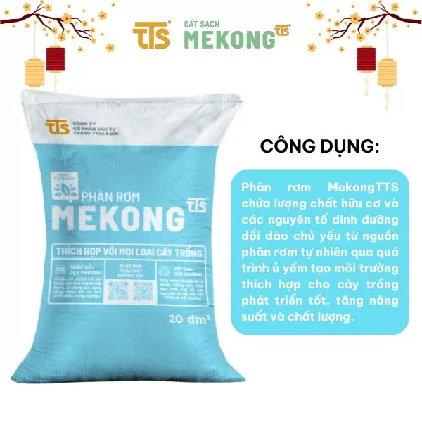 Phân Rơm Mekong Hữu Cơ An Toàn Vượt Trội Cho Rau Và Hoa Kiểng 20DM3, 50DM3 - Tratrasa - Ảnh 4