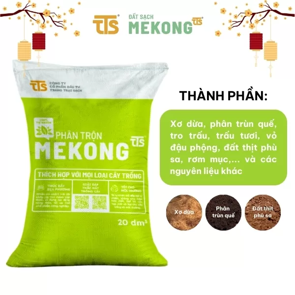 Phân Trộn Mekong Đầy Đủ Dinh Dưỡng Trồng Rau Sạch, Cây Xanh 20DM3, 50DM3 - Tratrasa - Ảnh 3