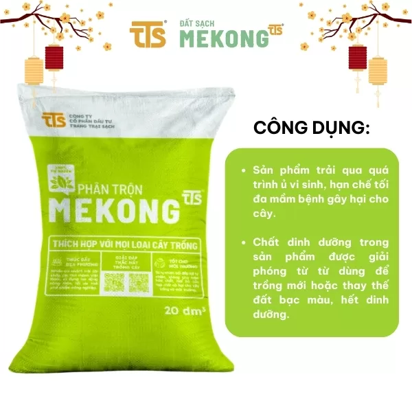 Phân Trộn Mekong Đầy Đủ Dinh Dưỡng Trồng Rau Sạch, Cây Xanh 20DM3, 50DM3 - Tratrasa - Ảnh 4