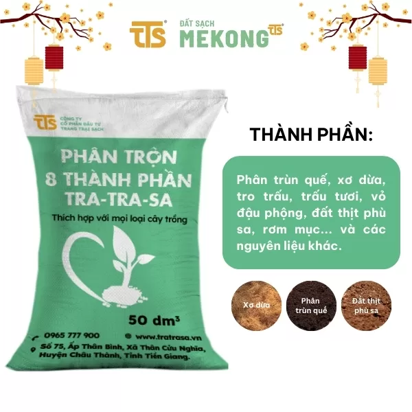 Phân Trộn 8 Thành Phần Tratrasa Hữu Cơ Tự Nhiên Trồng Cho Các Loại Cây, Rau, Hoa Quả 20DM3, 50DM3 - Tratrasa - Ảnh 4