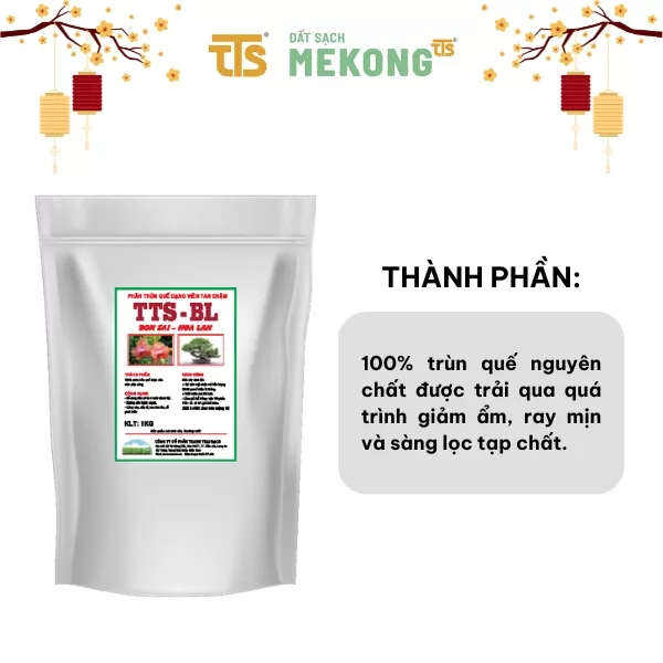 Phân Trùn Quế Viên Nén Mekong Tan Chậm Bổ Sung Dinh Dưỡng Cho Cây Kiểng Lá Túi 1Kg - Tratrasa - Ảnh 2