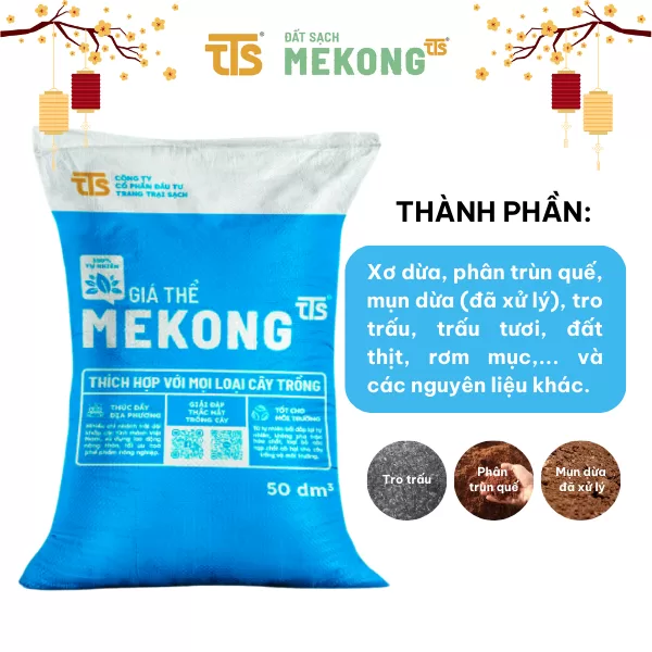 Giá Thể Mekong Trồng Cây Hữu Cơ Giàu Dinh Dưỡng 50DM3 - Tratrasa - Ảnh 2