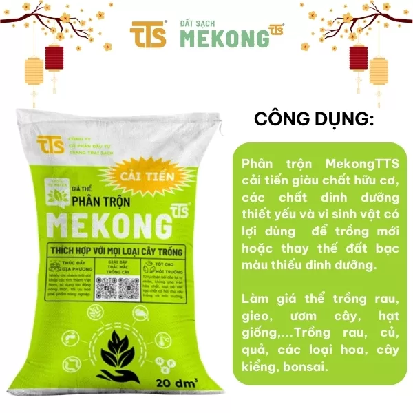 Phân Trộn Mekong Cải Tiến Dinh Dưỡng Toàn Diện Trồng Rau Sạch, Cây Xanh 20DM3, 50DM3 – Tratrasa - Ảnh 4